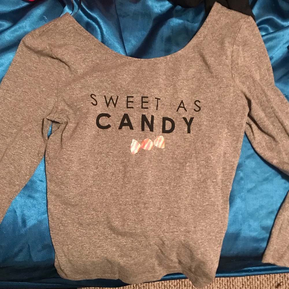 H&M sweet as candy long sleeve crop top